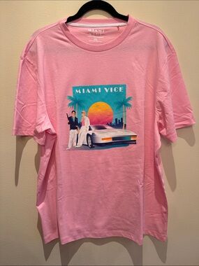 Miami Vice - Pink Graphic Tee - Primark